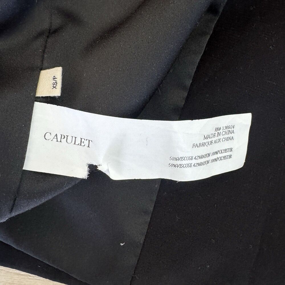 Capulet Leaf Print Jacket XS Black‎ White Botanical Lightweight Chic Boutique - Picture 8 of 12